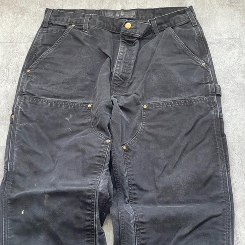 00s USA製 ブラック ダブルニー Carhartt B01 BLK w36 詳細写真4