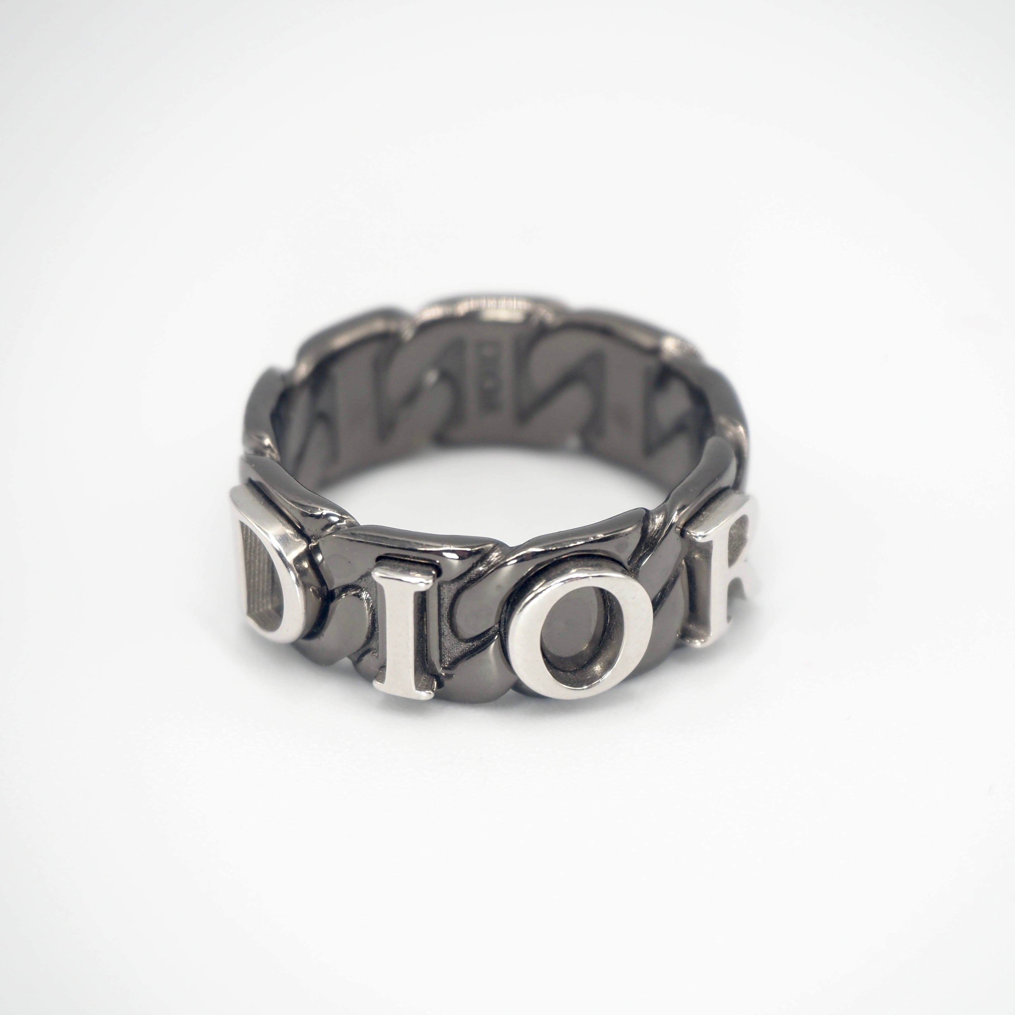 現行品】DIOR 約23号 ディオールコントラスト チェーンリンク リング