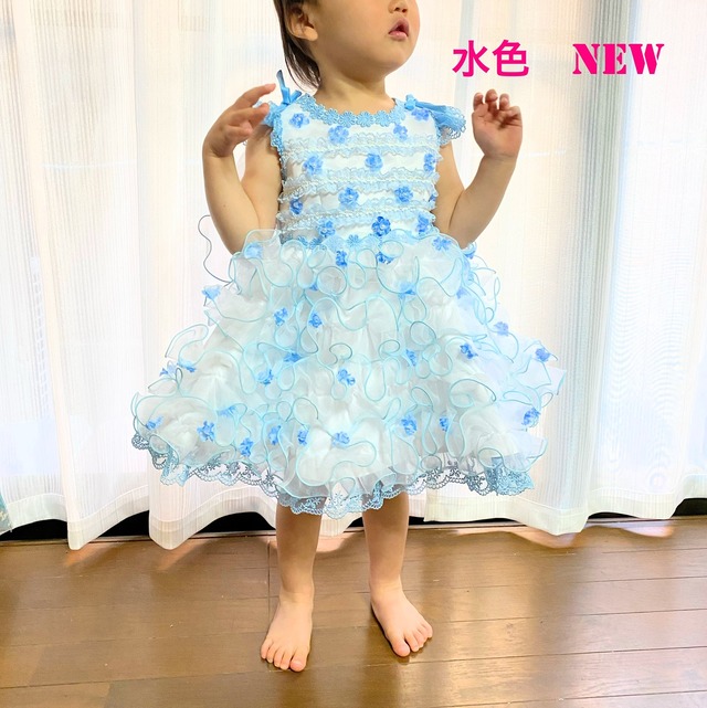 【レンタルドレス】妖精になれるドレス水色／◆B03◆キッズドレス ベビードレス 送料無料 80 90 日本製 高品質