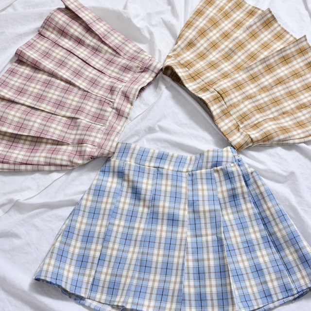 チェックプリーツスカート