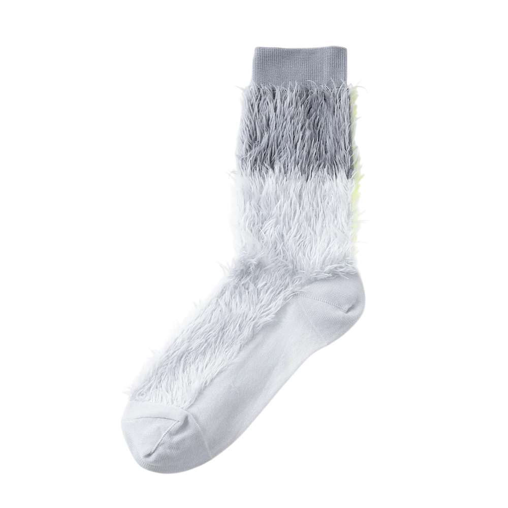 TRICOTÉ /【23-25cm】striped faux fur socks TR63SO003