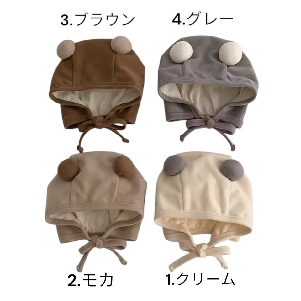 秋冬くま耳ボンネット833