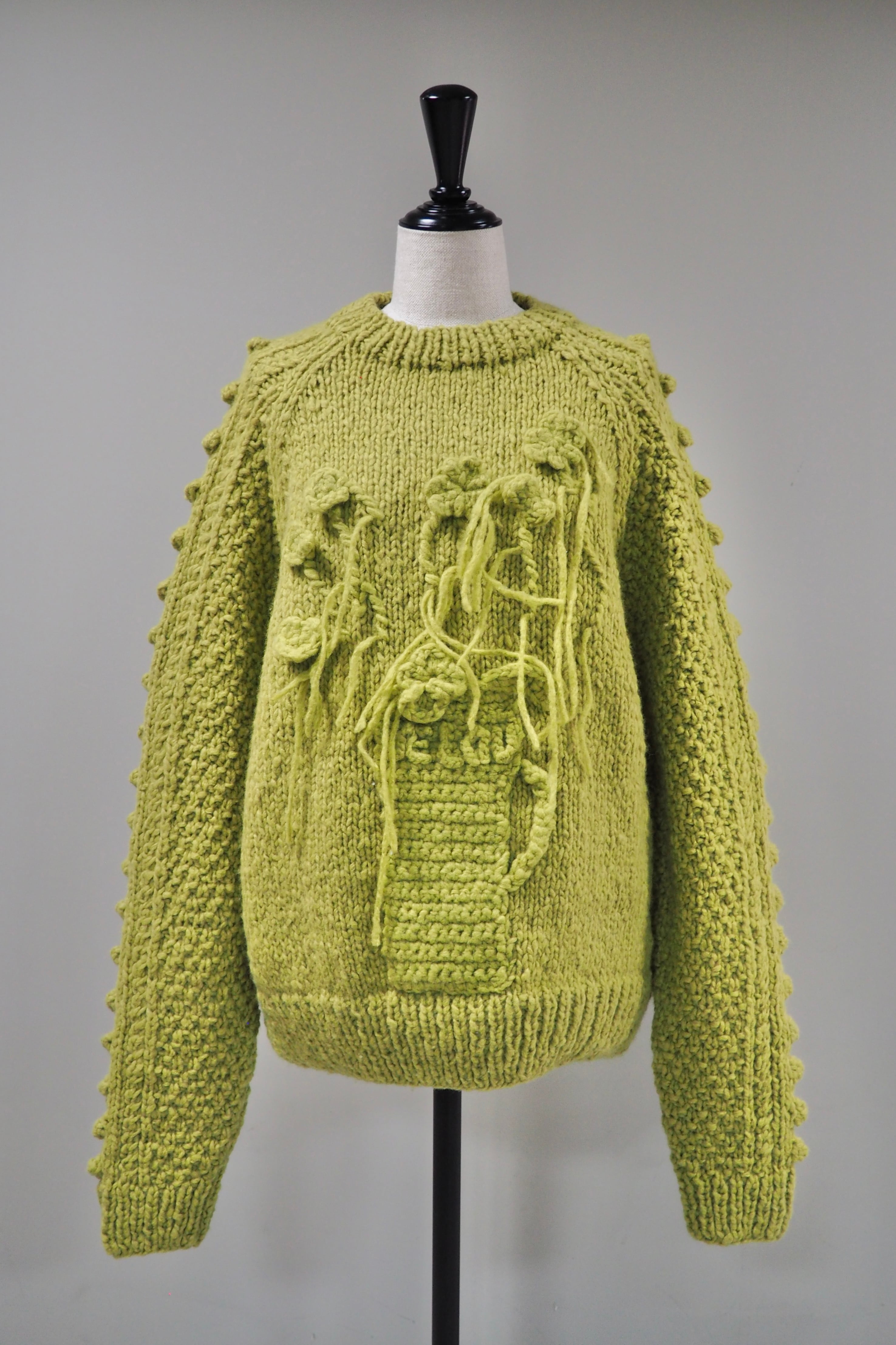 【kota gushiken】Hand Knit with velovel ovelovelo -Green-