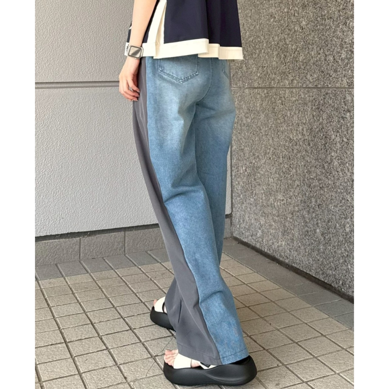 MMC121PEB スラックスドッキングデニムパンツ