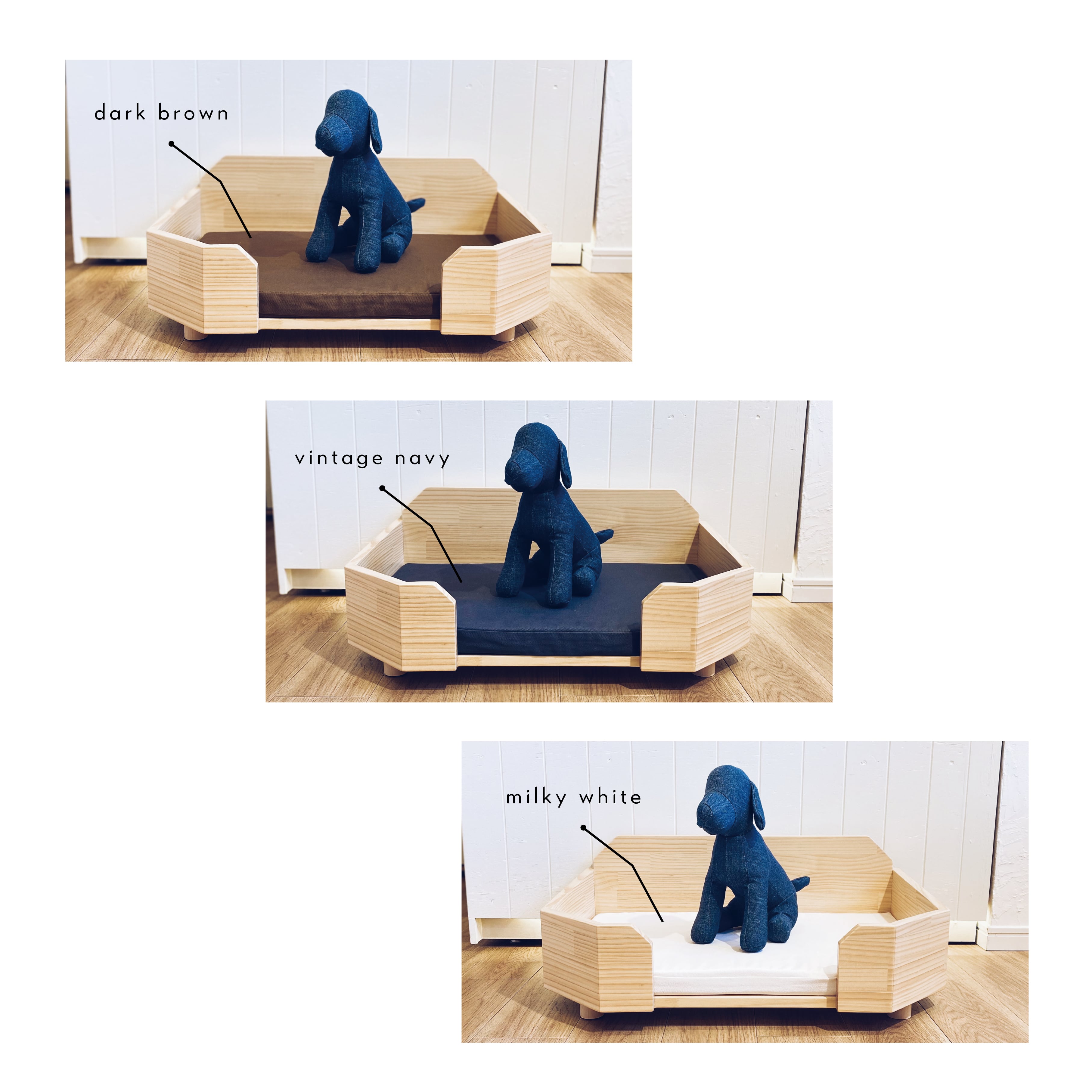 MY HOUSE - NO STEP - WOOD (おしゃれ ホワイト ベット 室内 犬小屋