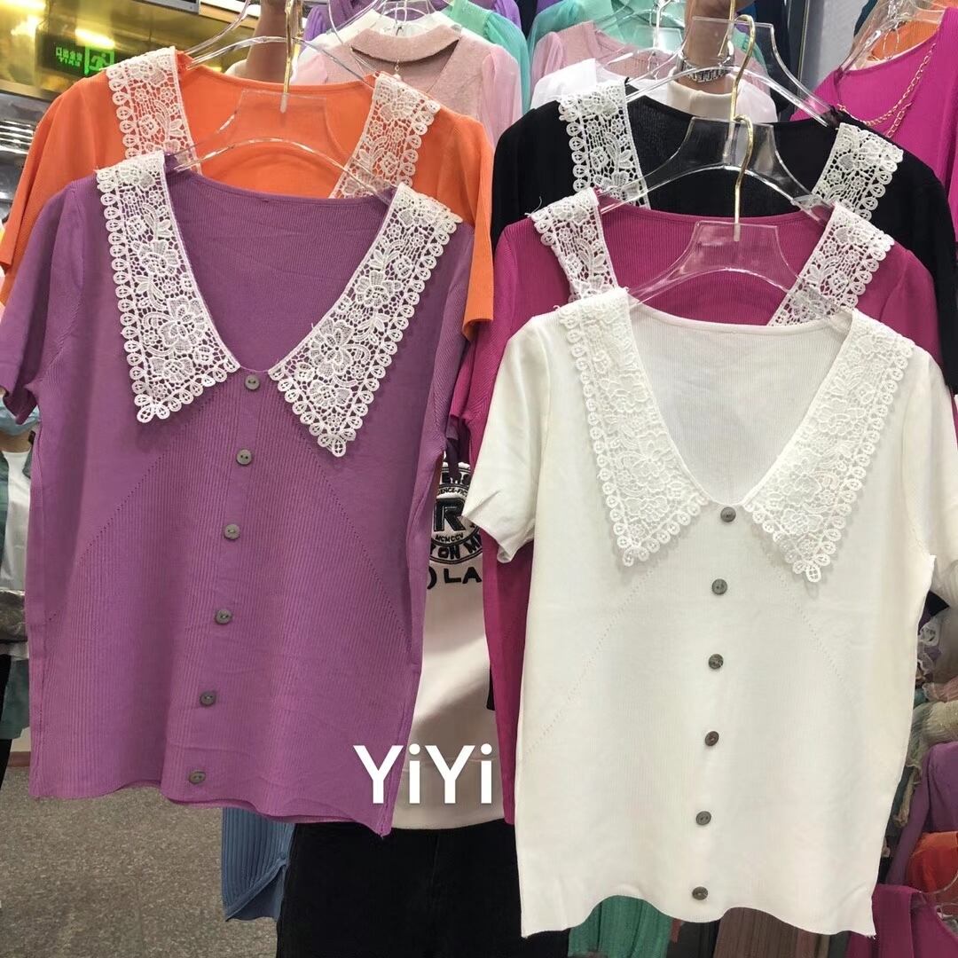 レース襟 カーデ風トップス AJ111-5007