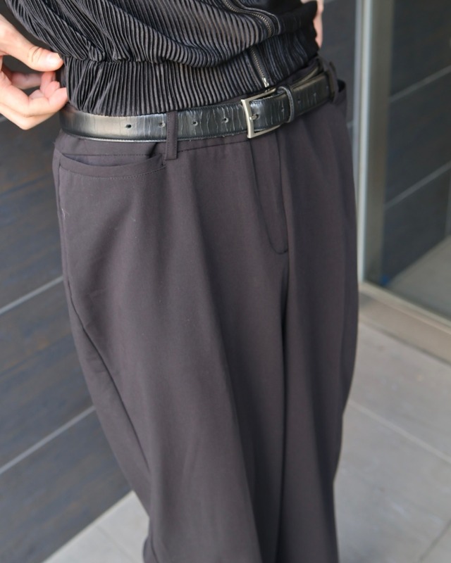No-tuck wide straight slacks