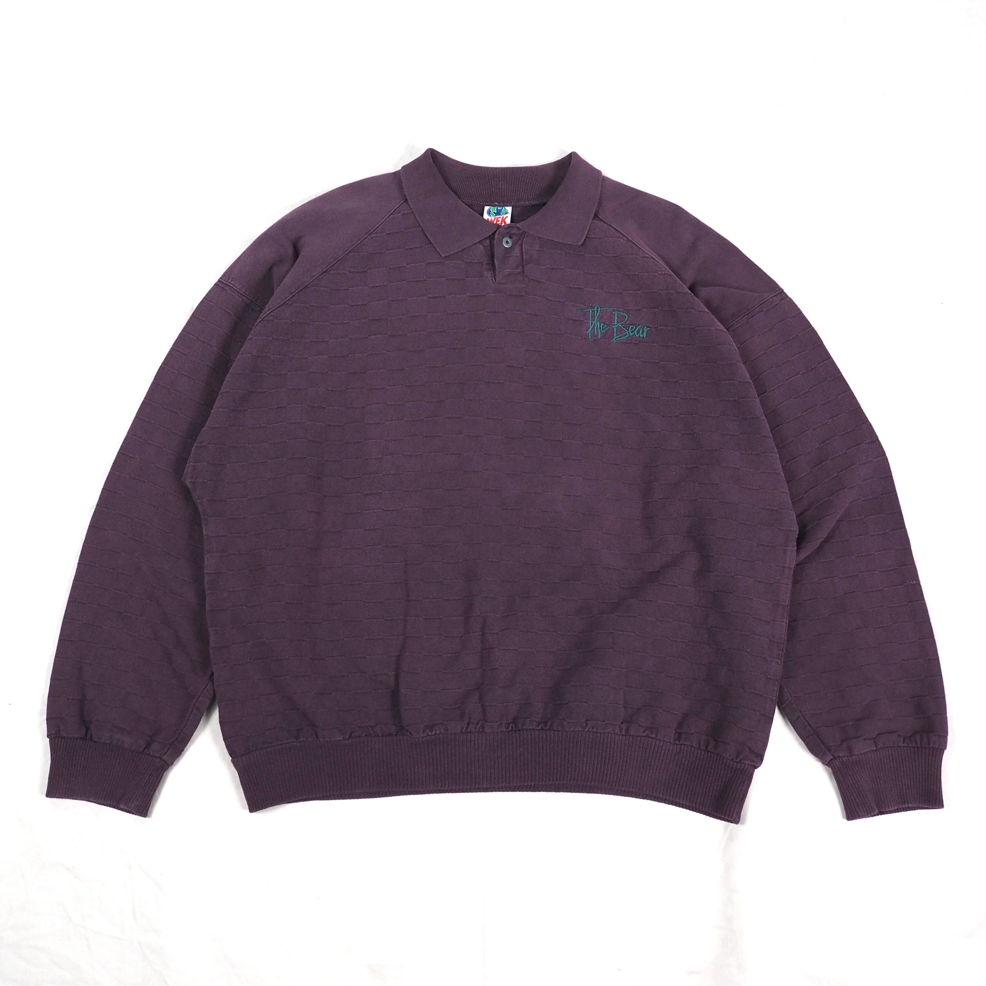 90s WEK Big fit pullover collar sweatshirt 3 Purple /USA