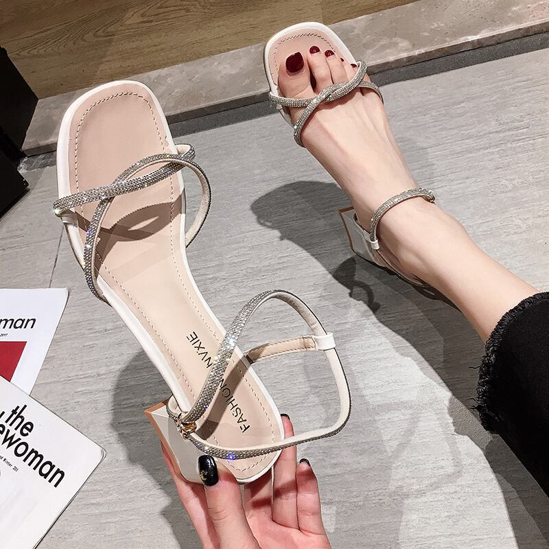 サンダルレディースサマー 靴 シューズ 夏物 スクウェア フェイクシューズ42019318195