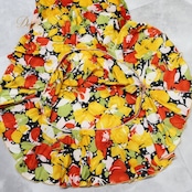 フラメンコ 衣装 ワンピース ドレス イエロー系 オレンジ系 レッド系 黄色 オレンジ 黒 ブラック 花柄 伸縮 ストレッチ 軽い パーティ 発表会 コスチューム おしゃれ レディース 女性用 フラワープリント