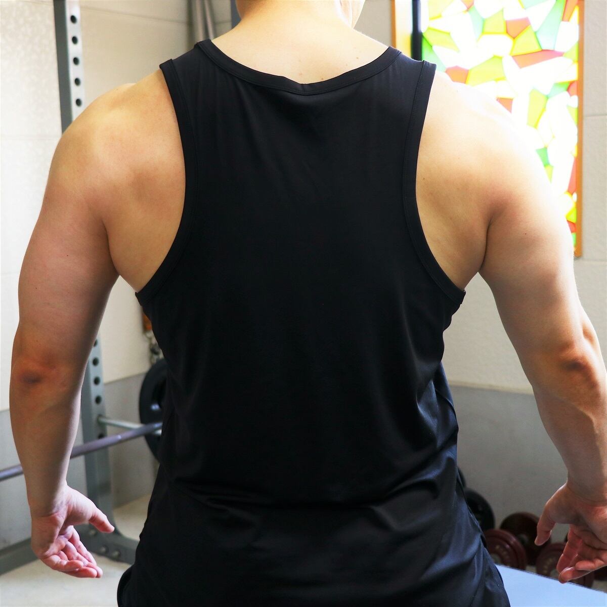10FIT TE-20 タンクトップ ストレッチ トレーニング 筋トレ 黒 TANKTOP