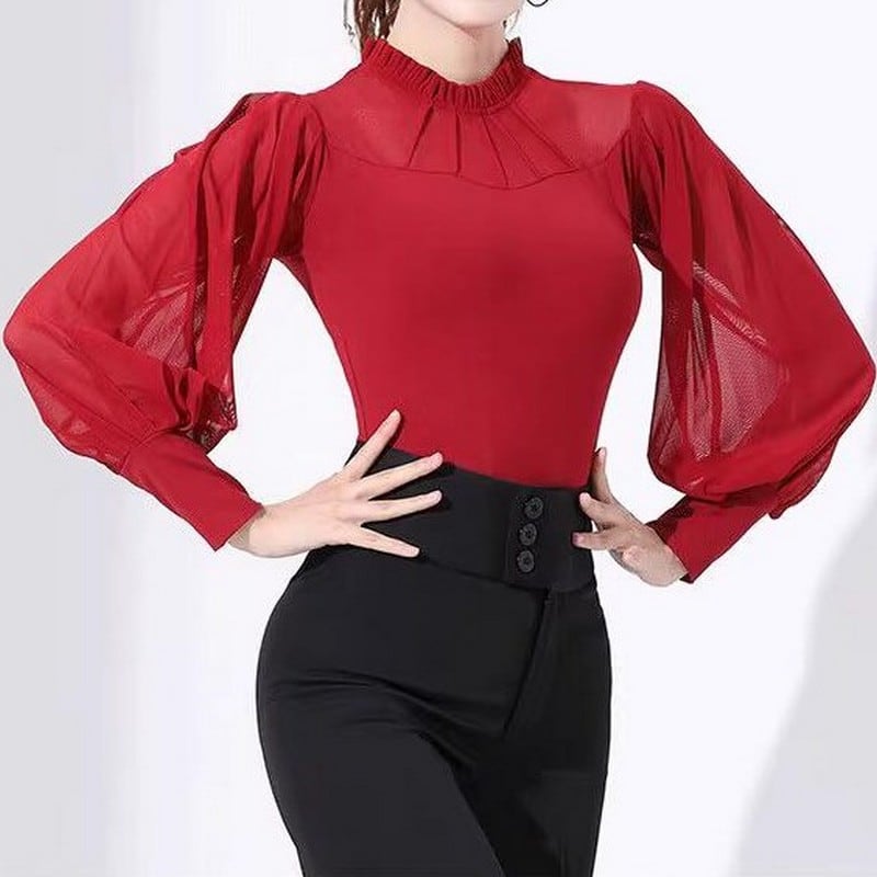 パフスリーブデザイン ダンス トップス ds0312