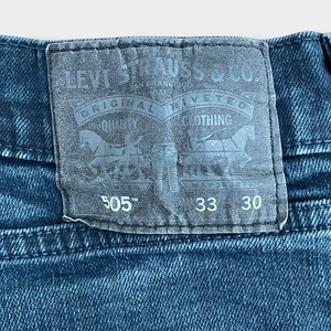 【LEVI'S】505 ブラックジーンズ デニム ジーパン テーパード ジッパーフライ W33 L30 リーバイス 色落ち ストレッチ US古着