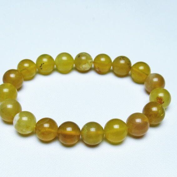 オパール ブレスレット 10mm イエローオパール コモンオパール 一点物 メール便可 [M便 1/10] 111-48705