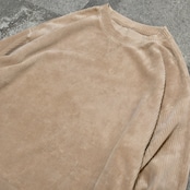 wide silhouette velour corduroy sweat beige