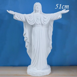 世界の王たるキリスト像【51cm】室内用白色仕上げ