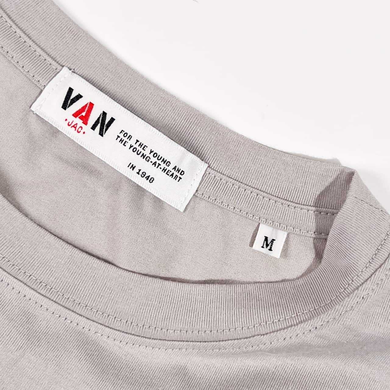 VAN JAC ヴァンヂャケット バック ロゴ デザイン 半袖 Tシャツ M/グレー系 メンズ