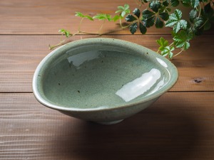 カレー皿 灰釉（たわみ鉢・オーバルボウル・深皿）／SUIYO