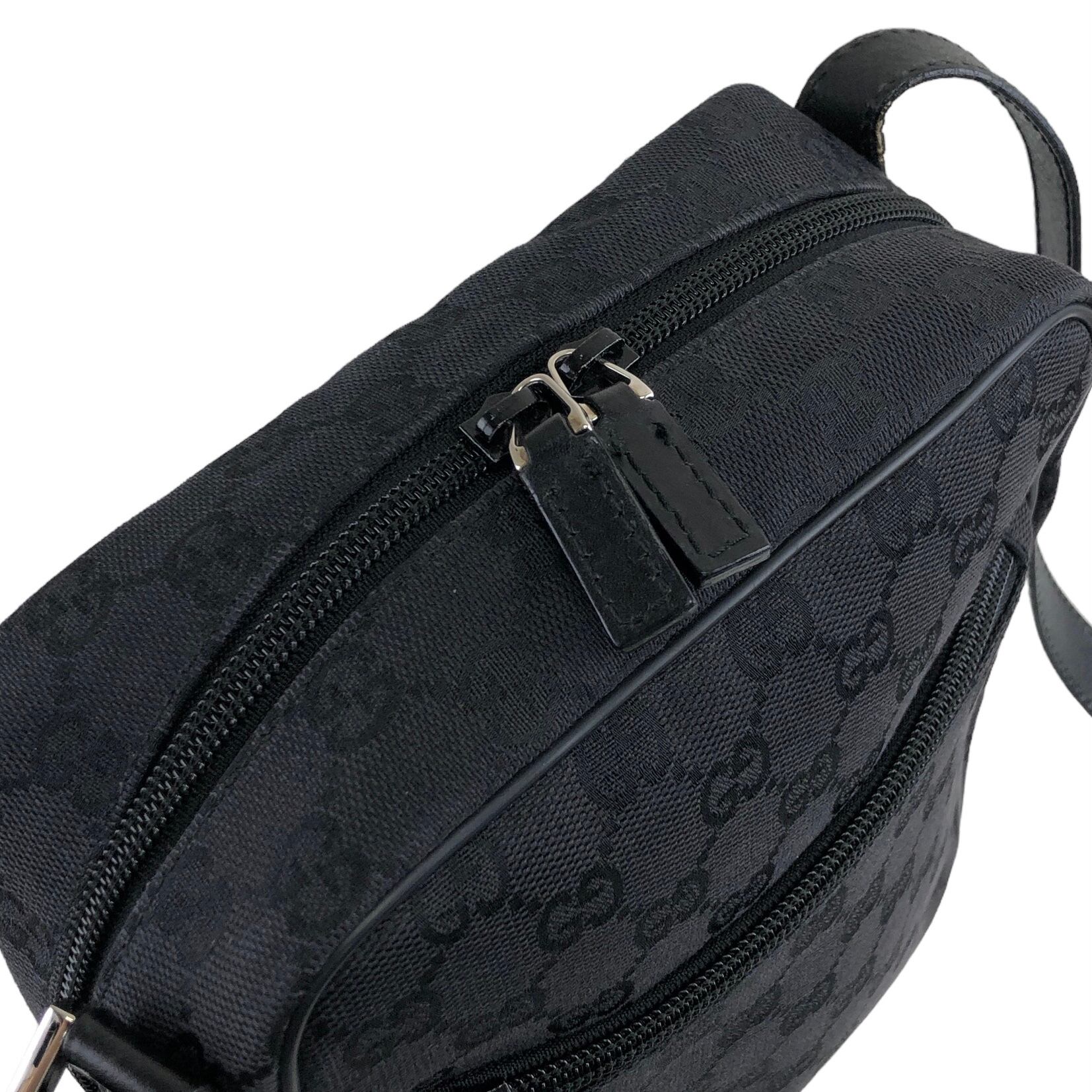 GUCCI グッチ GG柄 キャンバス ショルダーバッグ ブラック vintage