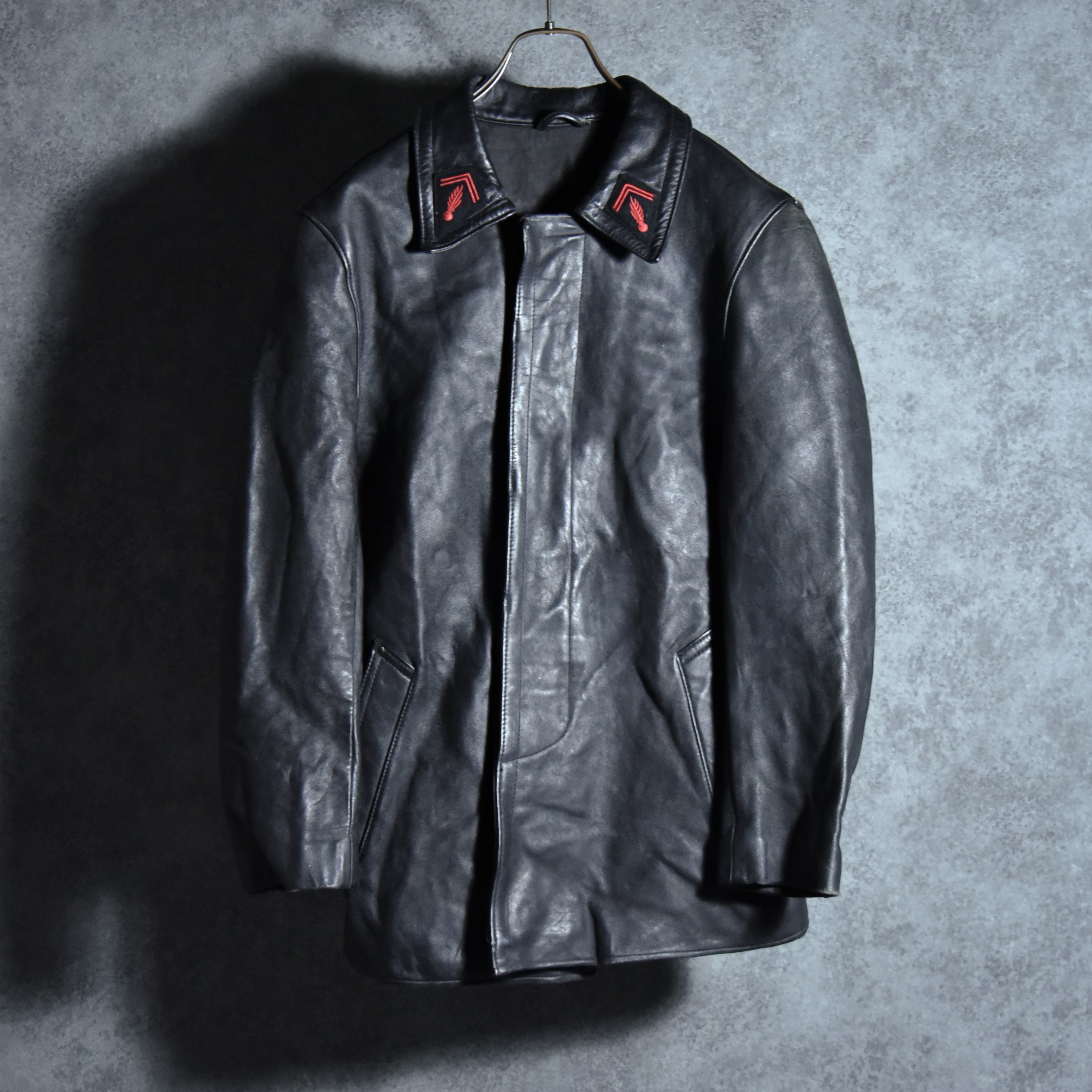 50-60s French Army Leather Fireman Jacket フランス軍 レザー