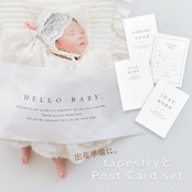 ”即納”Hello baby タペストリー2 [card set] :  バースデー 誕生日 ニューボーン 足形台紙つき　ハローベビータペストリー ニューボーンフォト