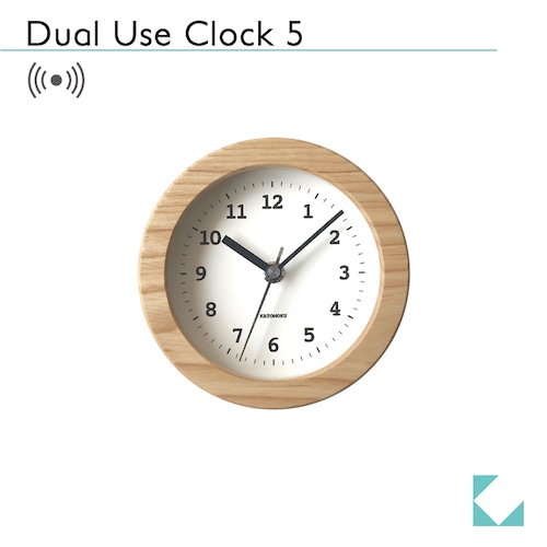 KATOMOKU Dual use clock 5 km-112NRC ナチュラル 電波時計