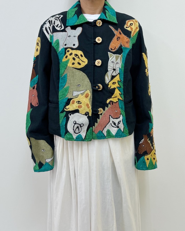 90s animal embroidery jacket