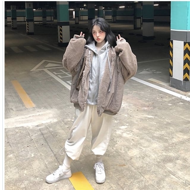 ボアブルゾン レディース 重ね着風 ボア ブルゾン ストリート 秋冬 40