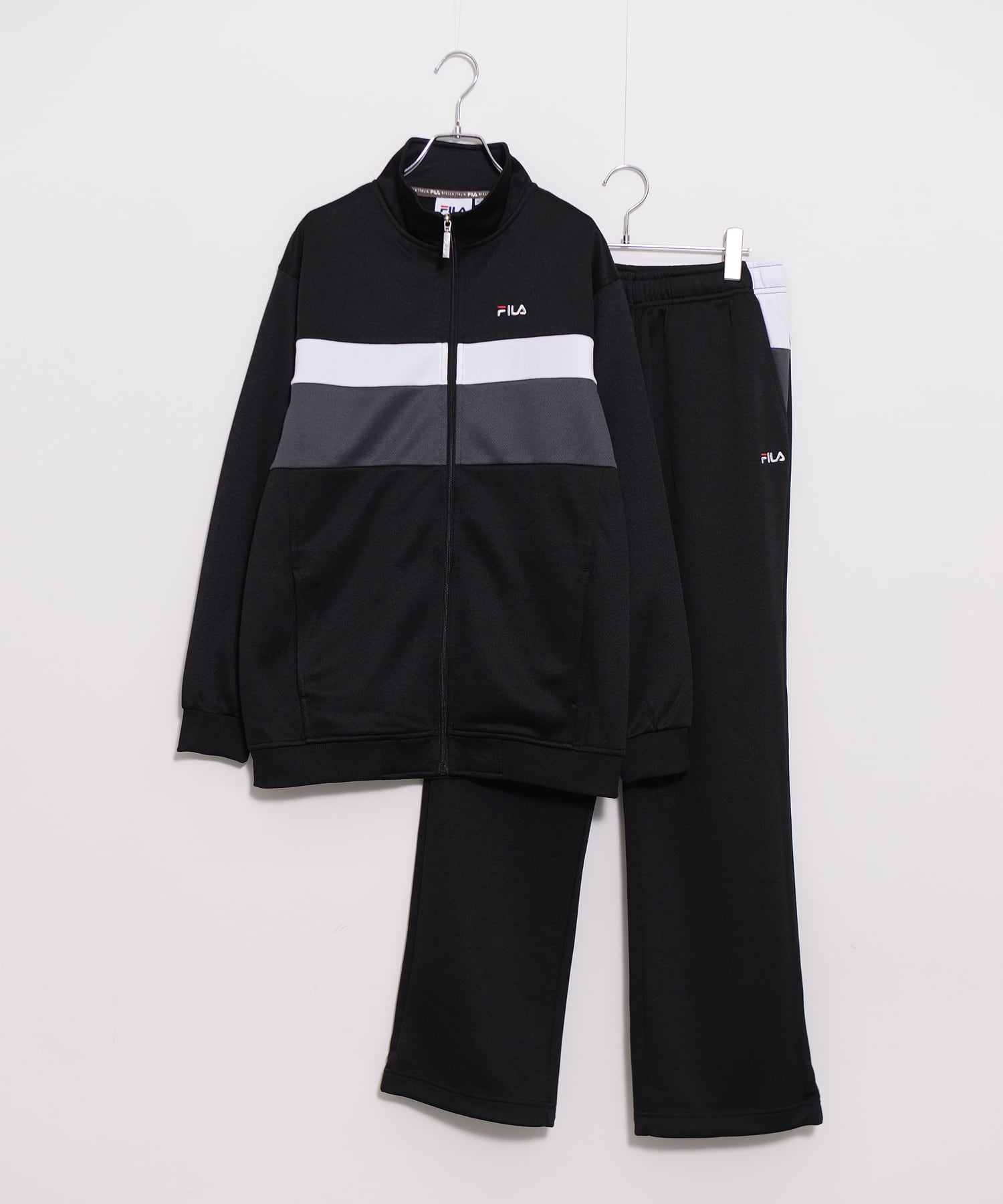 FILA/フィラ】ジャージ ワンポイント 刺繍 切替 上下 トラックパンツ