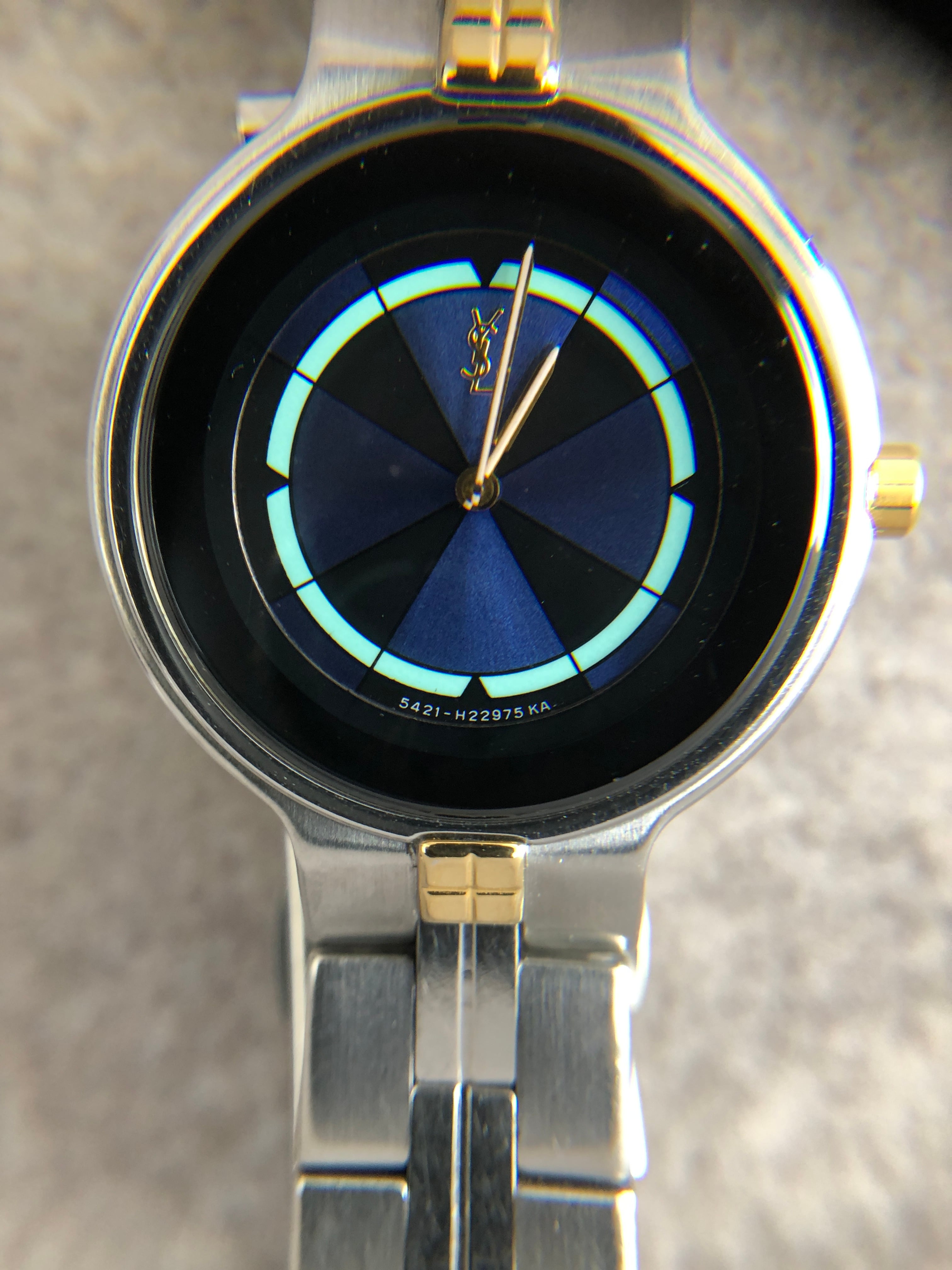Yves Saint Laurent イヴ・サンローラン 腕時計 シルバー×ブルー YSL
