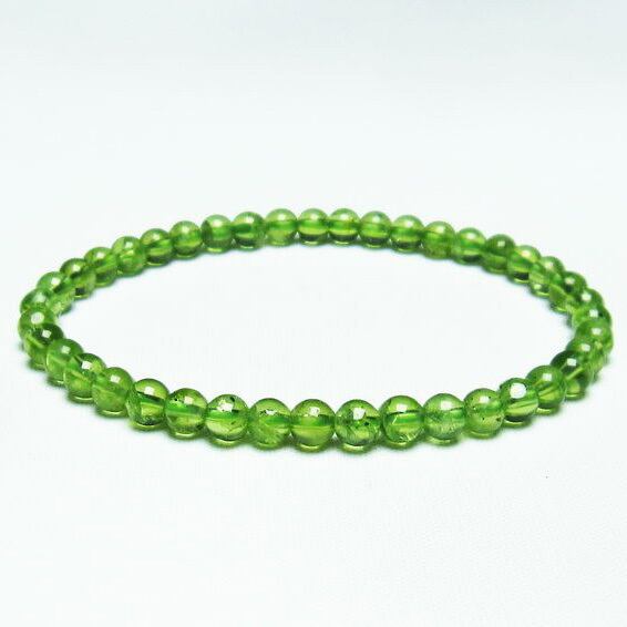ペリドット ブレスレット 5mm 一点物 8月の誕生石 カンラン石 Peridot Bracelet メール便送料無料 [M便 1/10] 111-19137