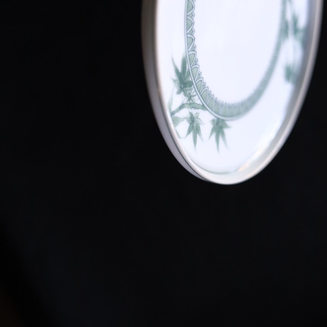 AS 平戸松山窯 クロム六彩花切立皿