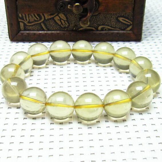 ミルキークォーツ イエロー ブレスレット 14mm 111-1706