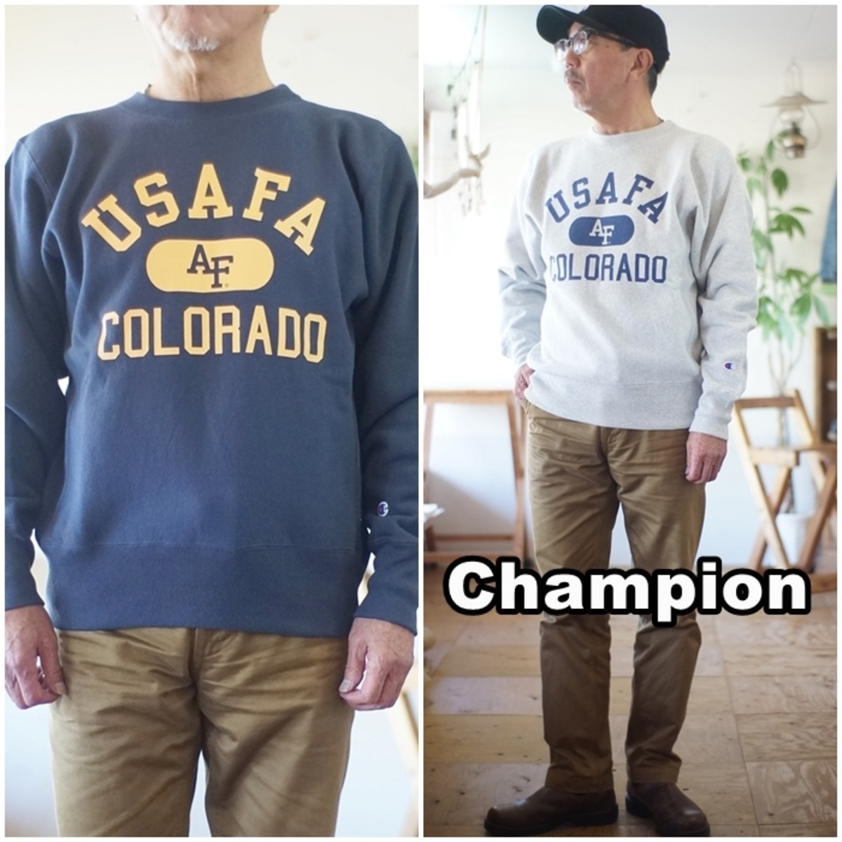 チャンピオン champion クルーネック スウェット USAFA 裏起毛 c3-a023 