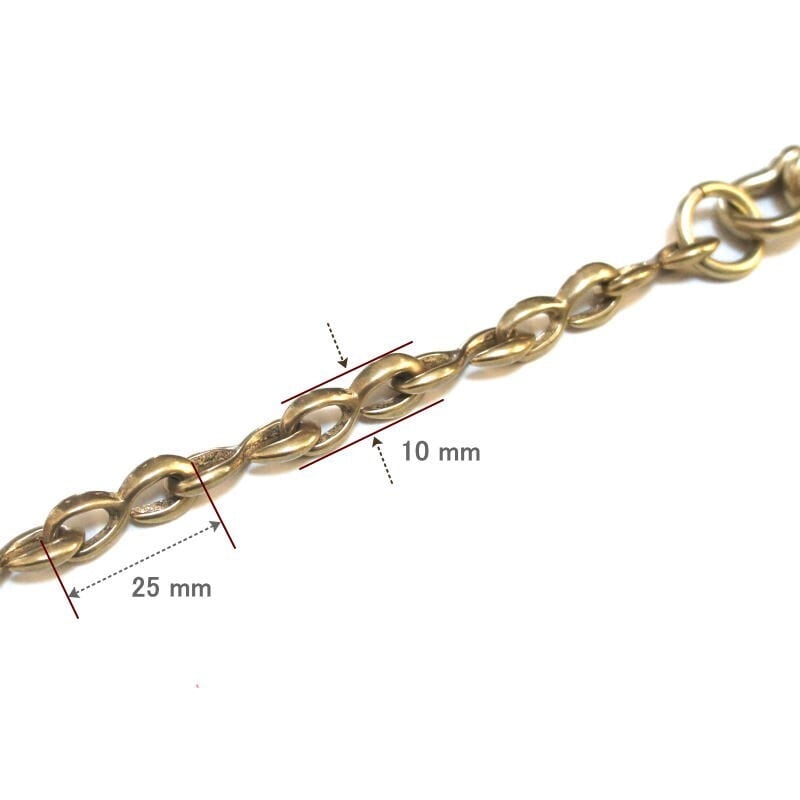 ウォレットチェーン S型 フック 真鍮無垢ブラス製 ツリバリフック付き
