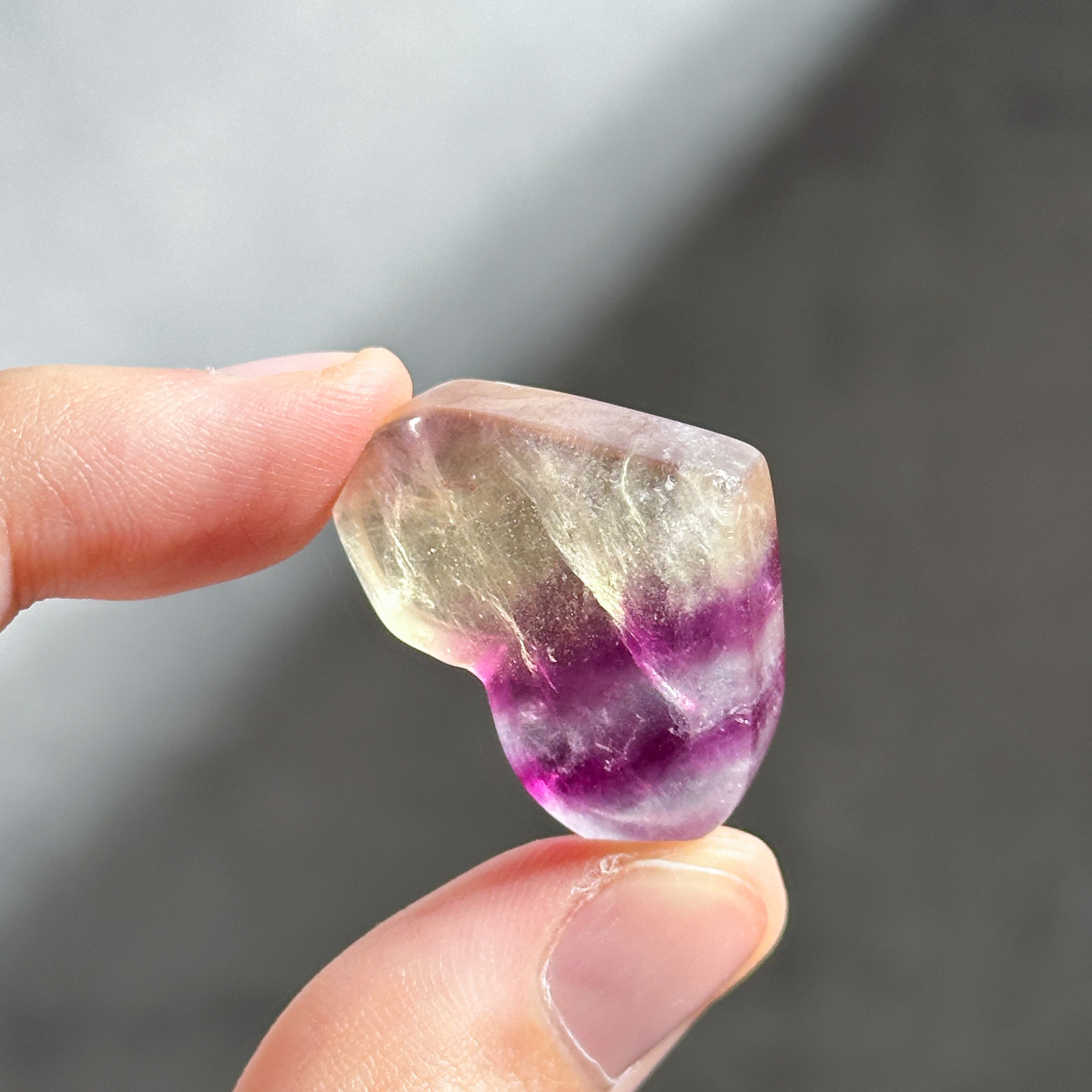 レインボーフローライト ハート 3個set 03◇ Rainbow Fluorite