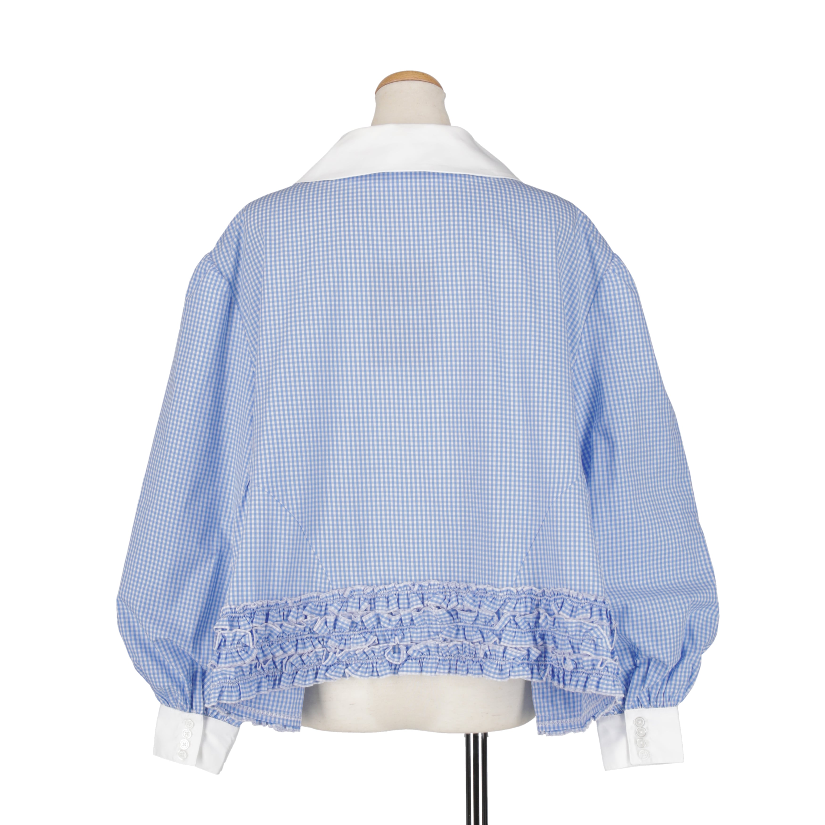 フリルブラウス　BLUE