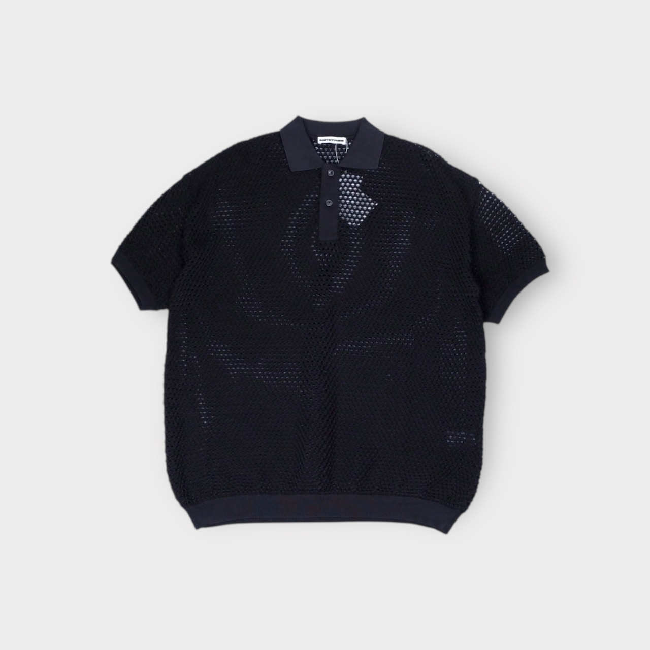 SOFTHYPHEN【CROCHET KNIT POLO SHIRT】