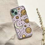 受注生産 iPhoneケース パステル月と星の天体パターン｜星柄 STAR067A