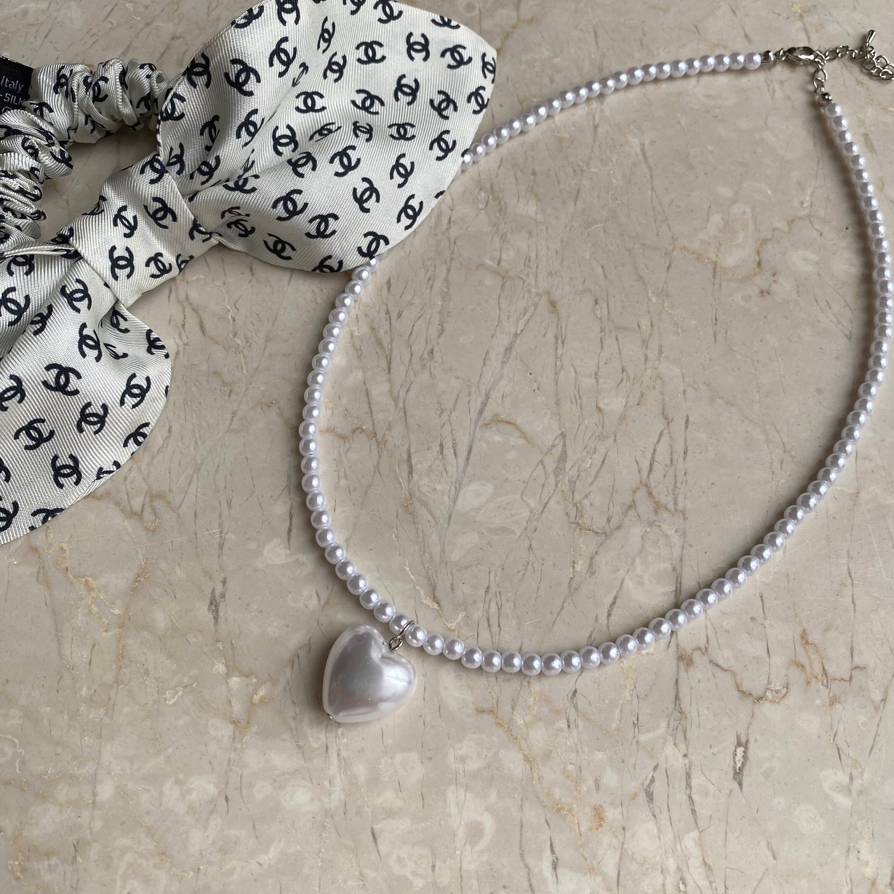 Perl heart necklace / Perl(4月中旬頃発送予定)