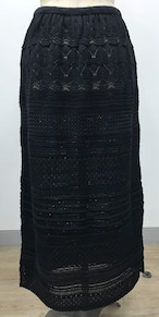 綿素材のレーススカート BLACK
