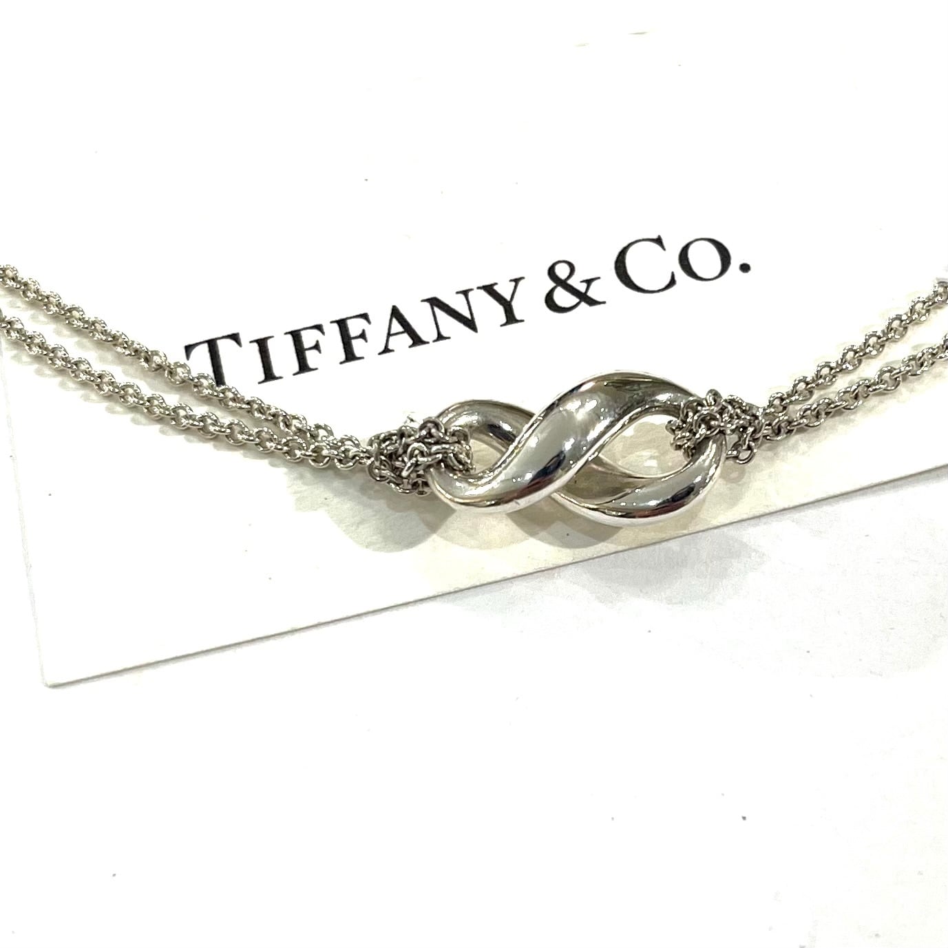 限定価格【TIFFANY&Co.】2764 ダブルチェーン 立体 インフィニティ