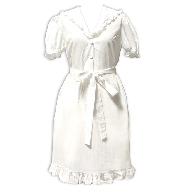 sailor cotton dress white