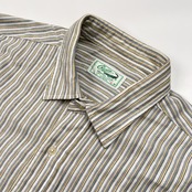 CROCODILE クロコダイル ストライプ柄 長袖シャツ サイズ L /メンズ/ホワイト×イエロー×ブルー系