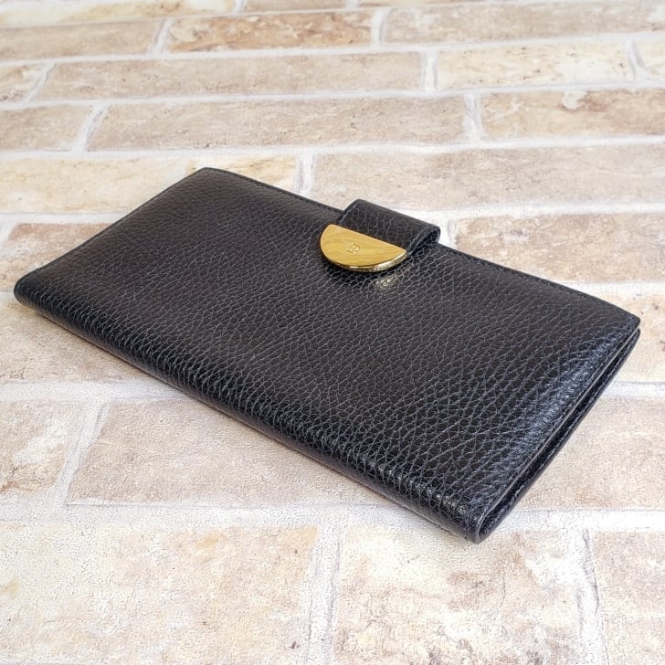 未使用 バリー BALLY ☆ シュリンクレザー がま口 長財布 ブラック
