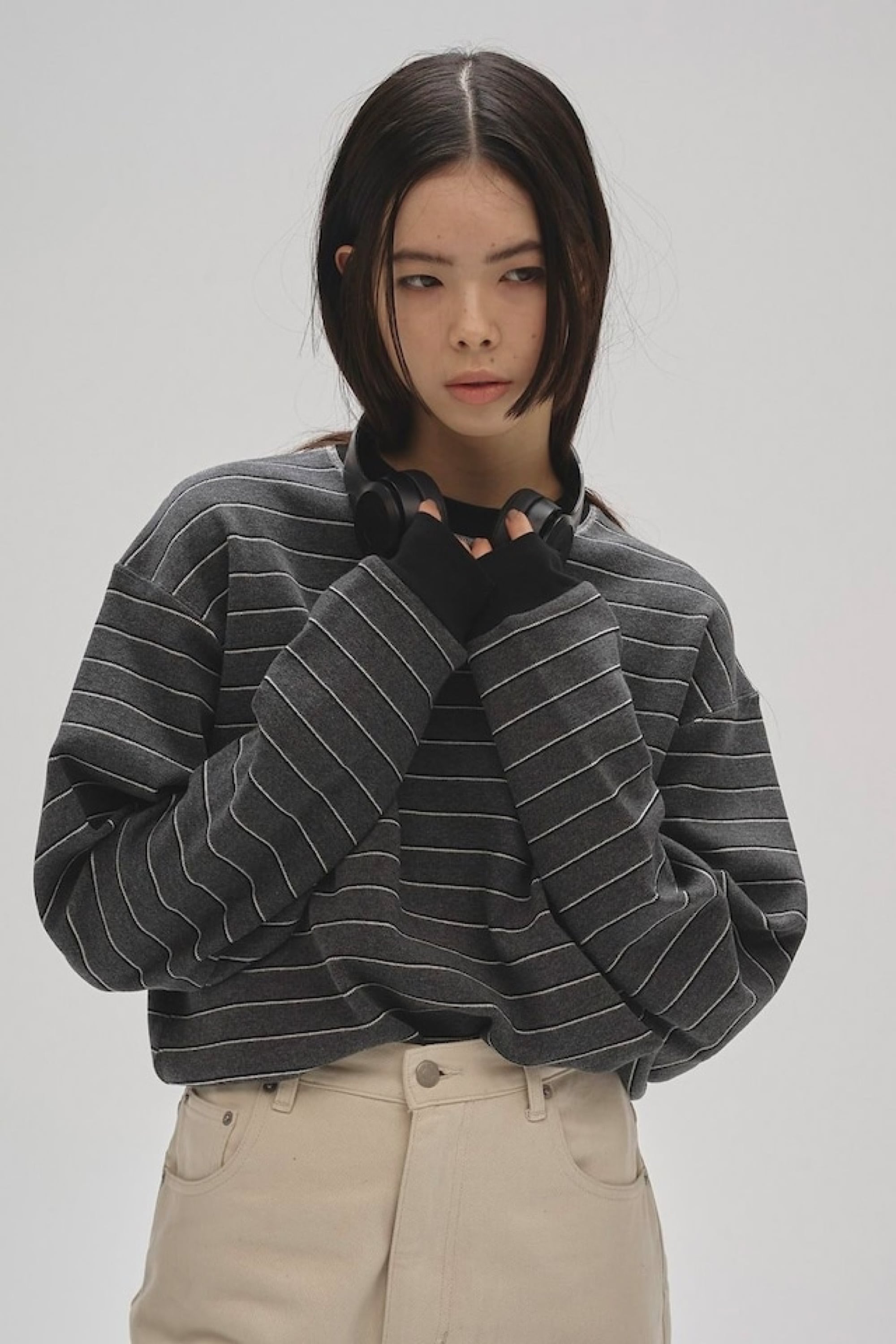 TODAYFUL Border Long T-shirts ボーダーロングTシャツ CharcoalGray