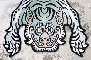 Tibetan Tiger Rug 《Mサイズ•シルク・オリジナル2・フォレストグリーン141》チベタンタイガーラグ