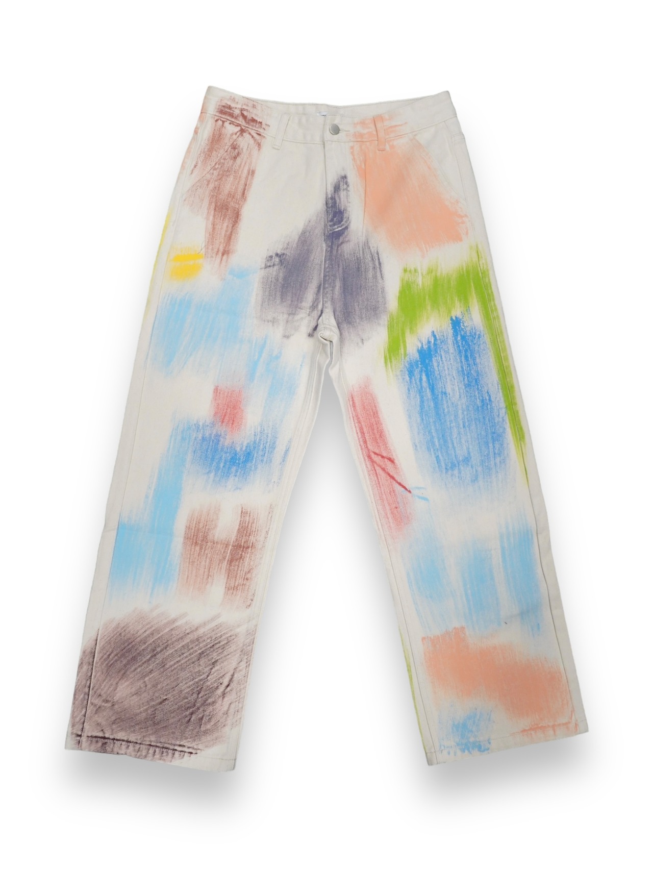 【PLANET STUDIO】colorful paint denim pants (2color)