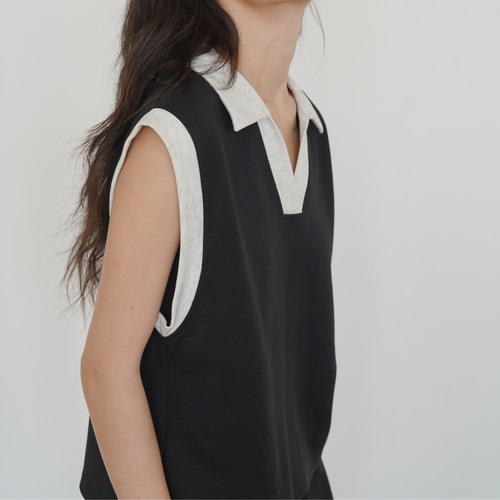 v-neck sleeveless top　L0147