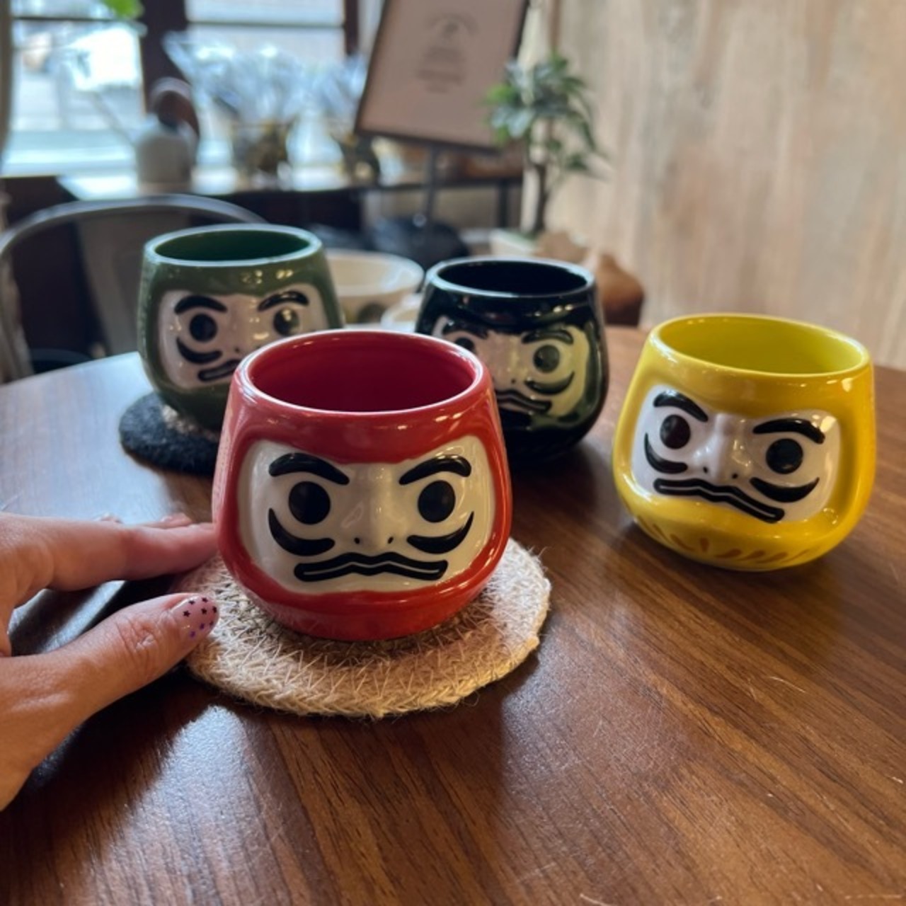 招福だるま湯呑　美濃焼　陶器　湯呑　　だるま　Daruma　Teacup　縁起物　福　プレゼント　ギフト